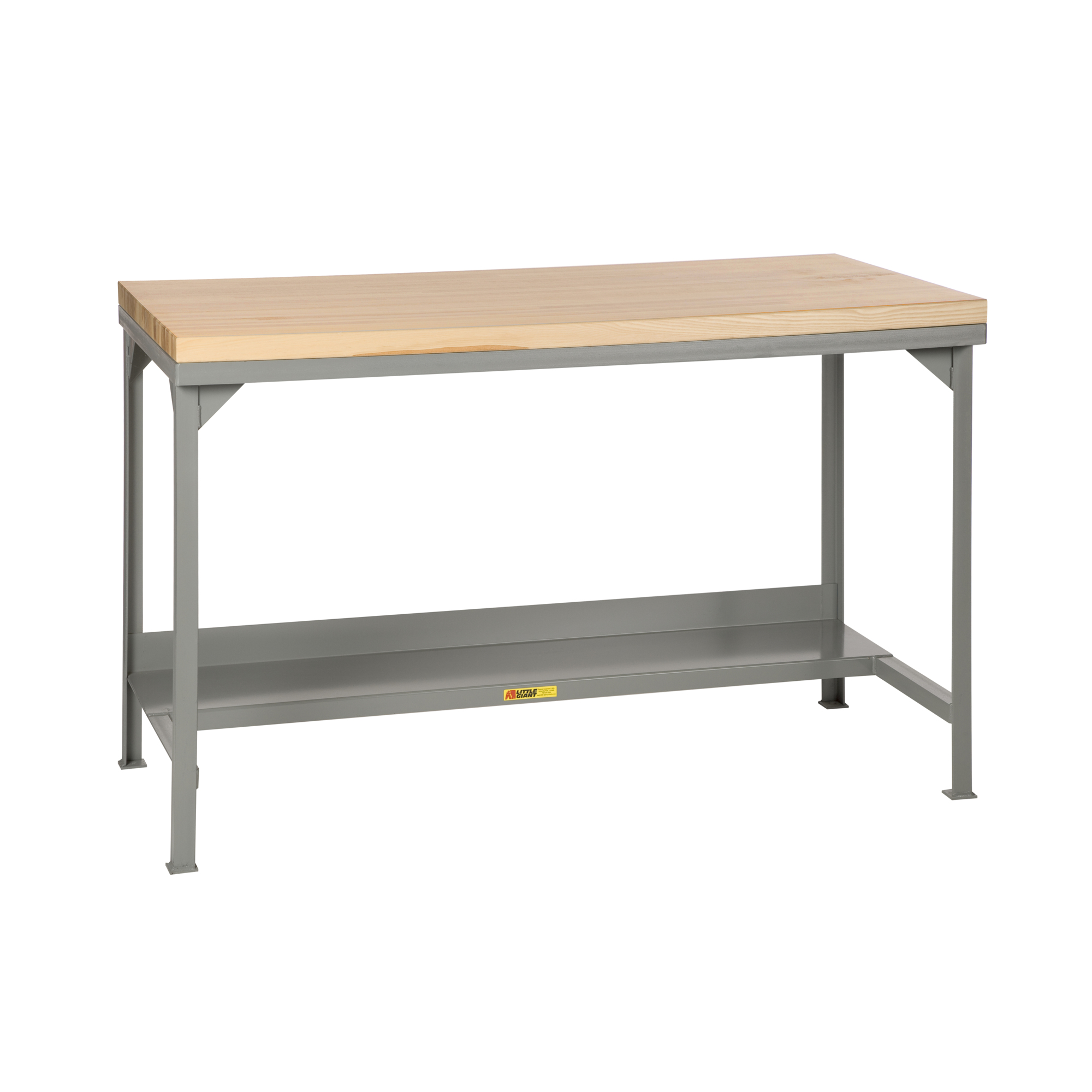Little Giant Steel Workbench - 36in. x 72in., Butcher Block Top, 3000-Lb. Capacity, Model# WSJ2-3672-36